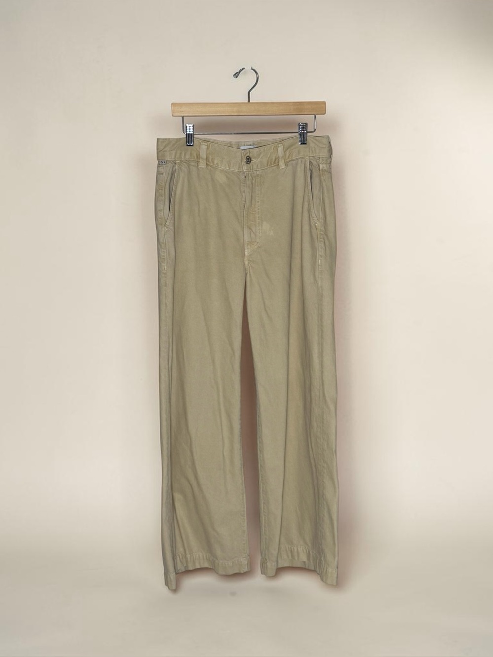 Citizens Of Humanity Women's High Rise Super Wide Leg Baggy Jeans, Khaki, Sz 30